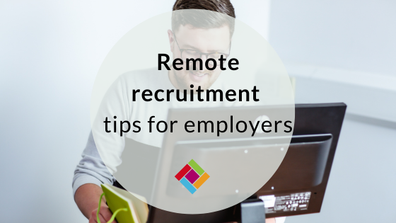 Image of a man sitting at a screen to illustrate a blog about remote recruitment tips for employers