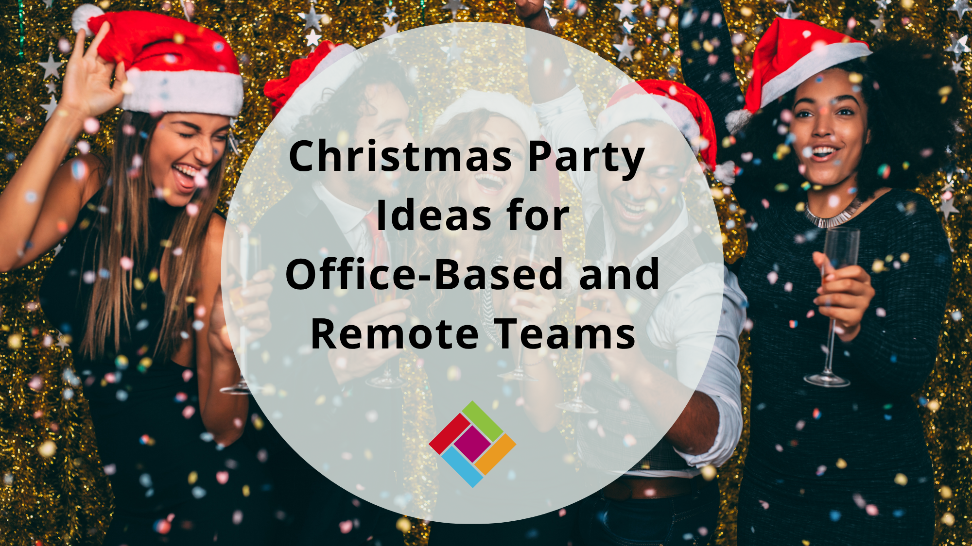 Team celebrating at a Christmas party