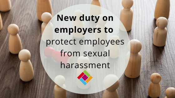 New duty on employers to protect employees from sexual harassment wooden peg people for a blog about employment law updates
